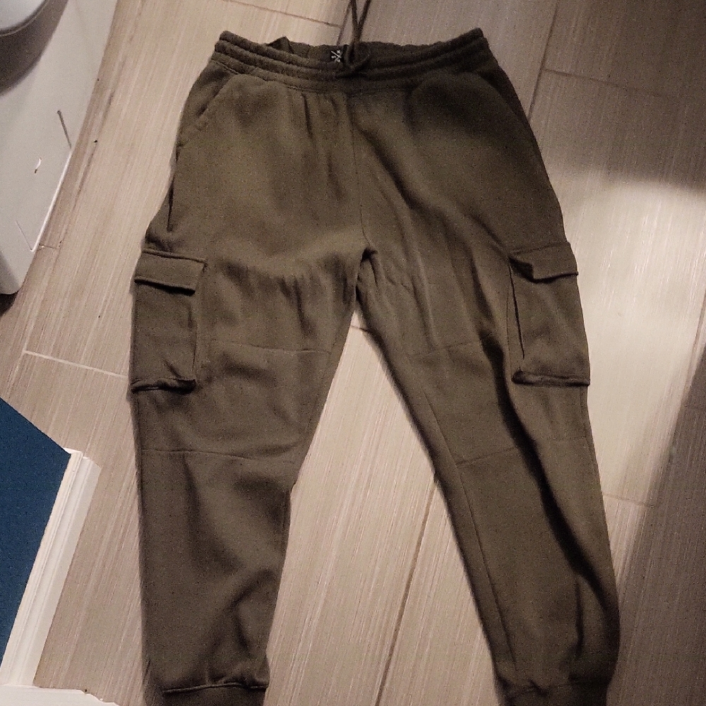 Men's Khaki Cargo Jogger Pants